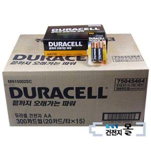 듀라셀알카라인AA2건전지LR6(1.5V)600알(300카드)