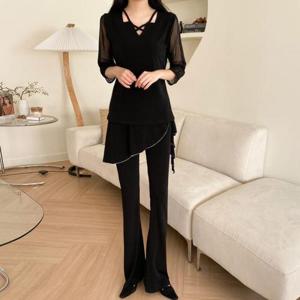 [까르죠아]컬러 라인 랩바지 빅사이즈 스포츠 여성 댄스복 팬츠 치마 라틴 밸리 라인 줌바