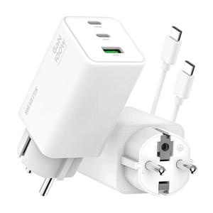 [ VIP 특가 I 스마텍 ] 안전 접지 3포트 초고속 충전기 케이블 세트 I 100W 멀티 포트 GAN PD 과부화 방지