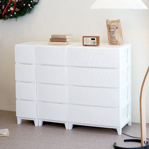 가든 라탄 서랍장 일반형 4단 플라스틱 수납장