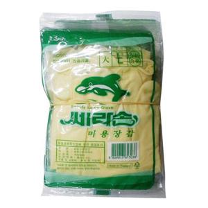 쎄라손 미용장갑(대)-10p 천연라텍스 다용도 고무장갑 (W1D0349)