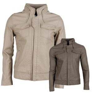 [웰스프링]남성 플라켓 카라장식 인조가죽 점퍼 COWS6006