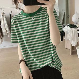 ★인기빠른배송★[무드무드] 프렛 스트라이프 반팔티