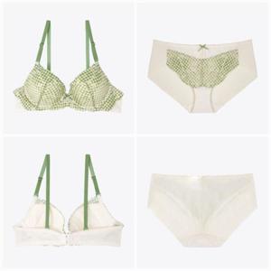 예스 DP02 그린패턴 와이어 브라팬티세트 예쁜 봄 여성 여자 편한 속옷 브