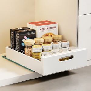 디유 무타공 철제 슬라이딩 수납함 밥솥 선반_수납장 정리함_XL사이즈