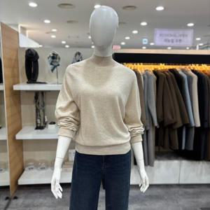 [쉬즈미스]모크넥 버튼 니트 풀오버