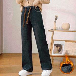 융털안감 융기모 밴딩 데님팬츠 와이드핏 하체보정 길어보이는 청바지