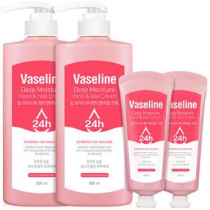 바세린 고보습 핸드앤네일 핸드크림 대용량 500ml 2개 + 60mlX2개 / 각질 케어