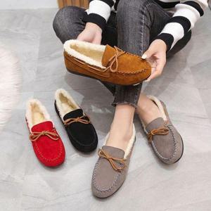 털로퍼 여성 스웨이드 플랫 모카신 털안감 로퍼 방한화 여성로퍼 HWFG3SH2