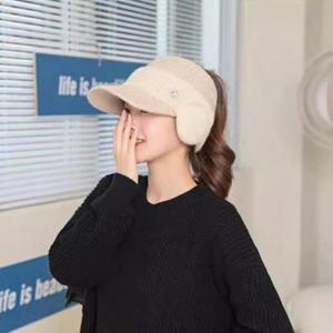 골프 여성 겨울 테니스 귀마개 군모 방한 니트캡 (3JjPr)