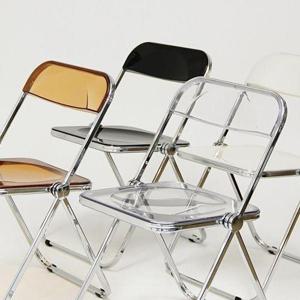 [가쯔]투명 접이식 의자 사무용 인테리어 폴딩체어