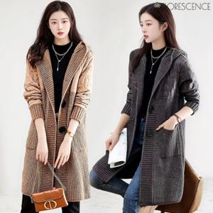 [플로레센스]누빔니트후드롱가디건(색상선택)