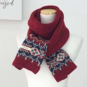 [애슬릿] 니트 머플러 여성 남성 울 롱 목도리 겨울 빨간 방한 패션