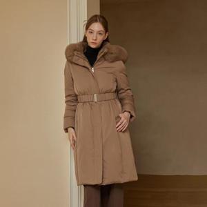 [정가 499,000원][유로모피]유트리플 스킨 릴리 벨티드 구스다운 롱코트