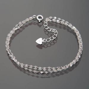 트윙클 92.5 실버 3줄 체인 은 팔찌  SH142