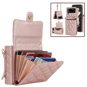 갤럭시Z 플립4 케이스/SM-F721 미니포켓 심플 크로스 가죽 케이스