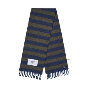 [메종 키츠네] 로고 패치 스트라이프 머플러 LM06202WA0019 IB/KR