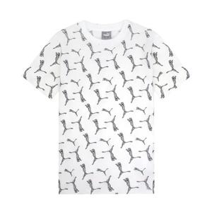 (115사이즈)푸마 남성 에센셜플러스 로고 랩 홀리데이 AOP 반팔 티셔츠 화이트 675923-02