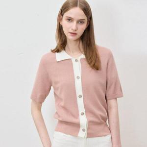 [쉬즈미스][쉬즈미스(SHESMISS)] 엣지포인트 배색 니트 가디건 (택가격 178000원)