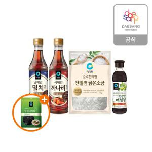 청정원 김장용품 액젓1kg+천일염1kg+매실청650g+(증정)다시마80g