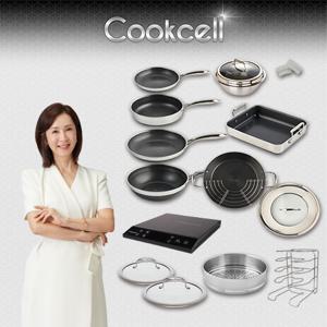 [쿡셀] 블랙큐브 세라믹 IH프라이팬+가마솥+패밀리팬 특집구성(프라이팬22cm, 프라이팬28cm, 궁중팬28cm)+사각멀티팬+가마솥22cm/뚜껑, 24소테팬/뚜껑, 36패밀리팬/뚜껑, 28찜기, 28유리뚜껑, 실리콘 손잡이(2P)+프라이팬거치대,쿡셀인덕션
