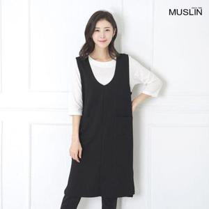 [모슬린]엄마옷 브이넥 포켓 롱조끼 MQG109684 마담/미시옷/중년여성의류/빅사이즈/50대/60대여성옷