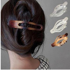 패션소품 올림머리 반묶음 포니테일 반투명 헤어 집게핀 머리핀