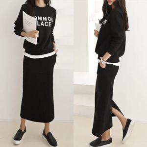 [쉬즈미]여성 기모 레이어드 롱치마 트레이닝세트 (TRS-613)