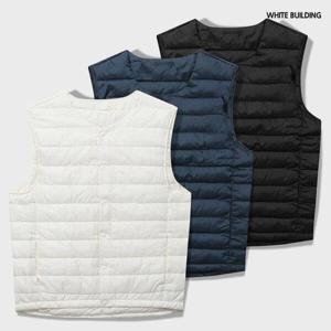 [화이트빌딩]화이트빌딩 남자 패딩조끼 경량패딩조끼 U넥 양털 후