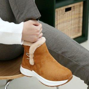 [제이시]제이시 발편한 볼넓은 겨울 통굽 털운동화 부츠 B101