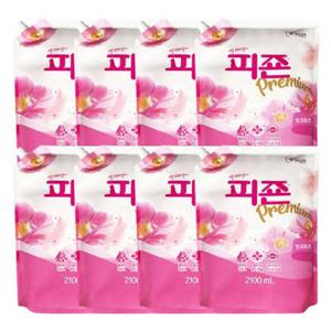 섬유유연제리필 피죤 섬유유연제 핑크로즈 (리필) 2100ml 8개 향좋은섬유유연제 HWA05FD0