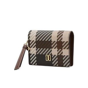 갤러리아_DCWA6E204W2 닥스 브라운 체크 가죽 반지갑