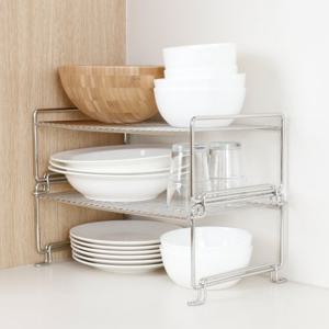 [1+1] 스텐 적층형 다단 멀티 주방 정리 선반(L)