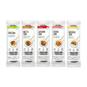 Fresh 간편식 식물성 냉동김밥 혼합세트 (야채+불고기+김치제육+진미채+참치마요) x각1개씩