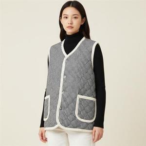 갤러리아_바풀 SN PR 김장조끼 체크 여성 방한 조끼 실내복 보온 베스트