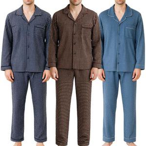 남성용 고급 양모 기모 체크 상하세트 부드럽고 따뜻한 홈웨어 잠옷