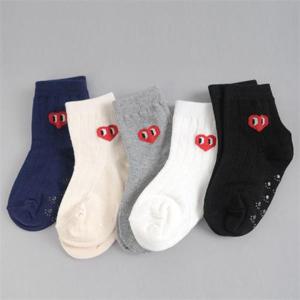 [지앤]유아동양말 s하트골지중목 5족세트 남아여아공용