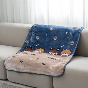 러블리 고양이 극세사 무릎 담요 겨울 밍크 양면 캠핑