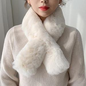 토끼털 목도리 페이크퍼 숏머플러 쁘띠 밍크목도리