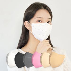 국산 귀편한 새부리형 얇은 컬러 마스크 KF94 대형 100매 숨편한 황사방역 여름용