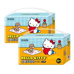 헬로키티 슈퍼드라이 애견패드 표준형(50매)X2팩