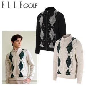 [엘르골프]남성 아가일 포인트 방풍 풀집업 스웨터 6J73701_DJ