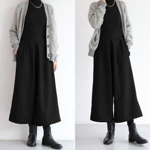 [오노마] ONM 통치마바지 여자 뒷밴딩 와이드 팬츠 모직 9부 핀턱