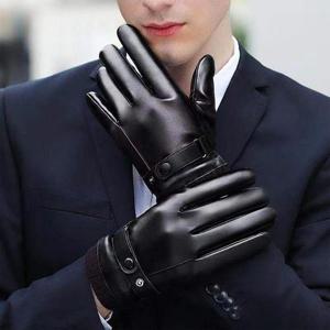 [에이치플러스몰]남성 겨울 기모 남자가죽장갑 가죽장갑