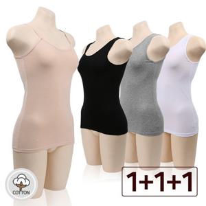 [포이]질좋은 면스판 나시/끈나시 3종세트 묶음구성