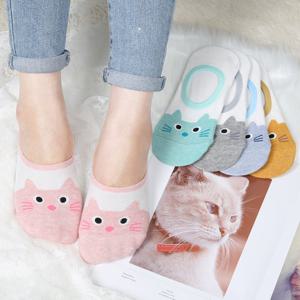 [발장난양말] 여성 고양이 페이크삭스 10켤레 실리콘덧신