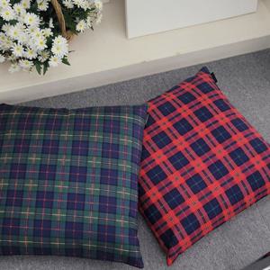 리버블 윈터체크 크리스마스 방석(솜포함) 45x45