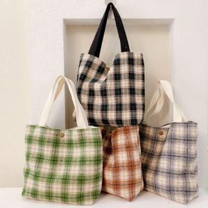 은창무드 체크 트위드 미니 토트백 에코백 가방 [WAE6DC9]