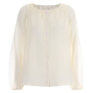 [샵앤] 로버 여성 밴딩라운드 나그랑 시스루 스트라이프 셔츠 블라우스 EAN-WBL-11904-옐로우