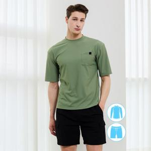 베이직엘르 남성인 반팔 래쉬가드 비치반바지 세트 BEM-X916E+BEM-X922K